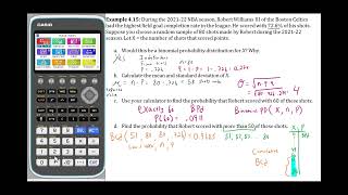 Brief Binomial Probability Distribution examples for exact amp cumulative values in the Casio fxCG50 [upl. by Brittaney]