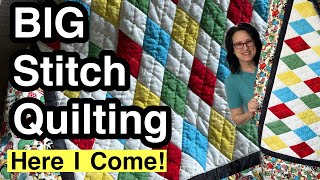 💠 Diamond Quilt Pattern 💠 BIG STITCH Quilting For Beginners 💠 [upl. by Lebasiairam861]