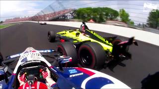 Raw Video Rahal Bourdais crash during 2019 Indy 500 [upl. by Elleneg]