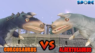 Gorgosaurus vs Albertosaurus  Dino Arena S3E4  SPORE [upl. by Kuo506]