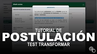 Test Transformar  Proceso de Postulación 2022 [upl. by Sandell]