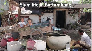 SLUM LIFE IN BATTAMBANG CAMBODIA [upl. by Emelita503]