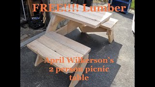 April Wilkersons 2 Person Picnic Table Build [upl. by Iaria41]