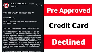 HDFC Pre Approved Credit Card Declined Problams [upl. by Acirne]