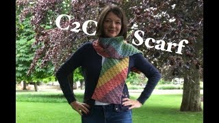 CROCHET CORNER TO CORNER SCARF  C2C Scarf tutorial  Ophelia Talks Crochet [upl. by Oicangi]