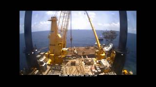 Nautilus Marine Cranes onboard the Montco Offshore Liftboat Robert [upl. by Eerahc5]