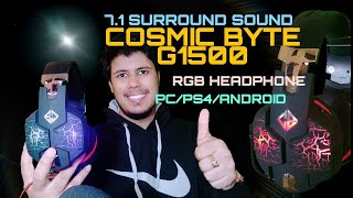 Cosmic Byte G1500 Unboxing and Review How to connect Cosmic Byte G1500 with Mobile RGB Headphone [upl. by Neeluj]