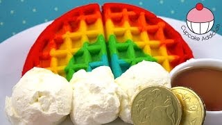 How to Make RAINBOW WAFFLES Easy Rainbow Waffle Recipe by Cupcake Addiction [upl. by Volin]