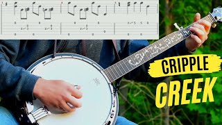 Cripple Creek  Banjo Lesson with Tab [upl. by Anahsek]