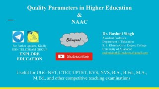 Quality parameters in higher education and NAAC [upl. by Jecho]