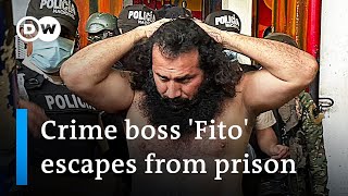 National emergency after jailed drug lord Fito vanishes in Ecuador  DW News [upl. by Forkey]