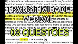 TRANSITIVIDADE VERBAL  03 questões comentadas [upl. by Litton386]