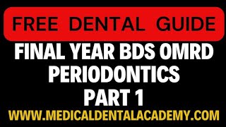 PERIODONTICS Part 1 FInal YEAR BDS LECTURES [upl. by Humo574]