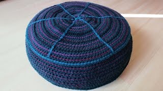 Sitzkissen häkeln  DIY  Crochet Pouf eng sub [upl. by Monarski]