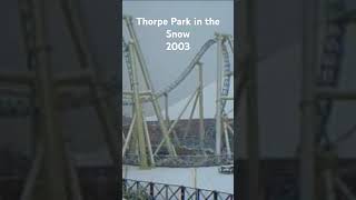 Thorpe Park in the Snow January 2003 rollercoaster Colossus snow thorpepark themepark [upl. by Ennayt]