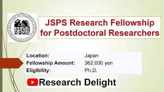 JSPS Postdoctoral Fellowship [upl. by Ludvig]