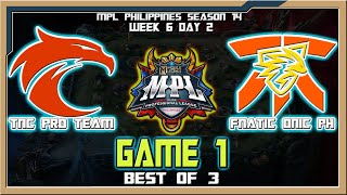 TNC vs FNOP  Game 1  MPL Philippines Season 14 Week 6 Day 2 Best of 3 [upl. by Notnert]