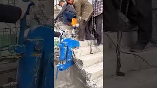 Reinforcedconcretestair demolition process [upl. by Lateehs]