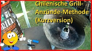 Trick Grill anzünden mit Zeitungspapier OHNE Grillanzünder Chilenische Methode Kurzversion [upl. by Dreda]