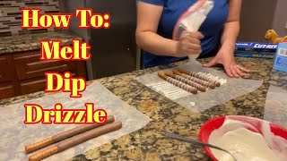 Chocolate Covered Pretzel RodsTUTORIAL MELT DIP DRIZZLE [upl. by Mayyahk]