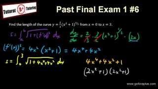 Calculus 2  Past Final Exam 1 6 Find arc length [upl. by Botzow128]