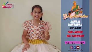 Janani Mohanraj SubJunior quot VARASHIVA BALAM quot IN quot GURUGUHAMRUTAM quot competition [upl. by Afatsuom30]