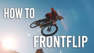 How To FRONTFLIP MTBBMX germandeutsch  Lukas Knopf im Skillspark Winterthur [upl. by Admama]