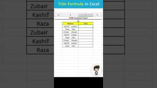 Trim Formula in Excelexcelshortsmicrosoftmsexcel [upl. by Rosdniw82]