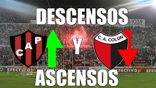 ASCENSOS Y DESCENSOS HISTORICOS DEL FUTBOL ARGENTINO 1 [upl. by Marlin]