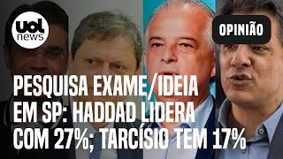 Pesquisa ExameIdeia em SP Haddad lidera com 27 Tarcísio tem 17 França 14 Garcia 11 [upl. by Hudnut]