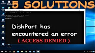 How to fix USB Diskpart has encountered an error  ACCESS IS DENIED [upl. by Esilanna24]