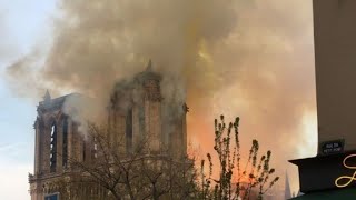 NotreDame de Paris  lincendie vu depuis la rue du PetitPont  AFP Images [upl. by Koa324]