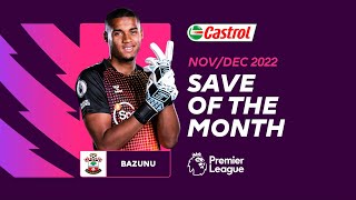 Gavin Bazunu wins PL Castrol Save of the Month NovemberDecember 2022 Award  KIEA Sports [upl. by Yael607]