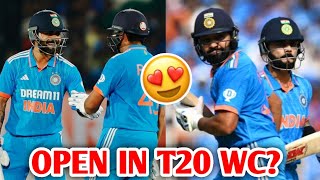 Virat Kohli amp Rohit Sharma to OPEN for INDIA in World Cup 😍🔥 T20 WC Cricket News [upl. by Hearsh]