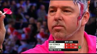 Van Gerwen v Wright  15  Round Two  World Darts Championship 2013 [upl. by Bakemeier]