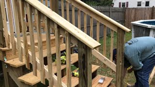 How To Add a Railing to a Stairway Easy DIY Project [upl. by Hannah]