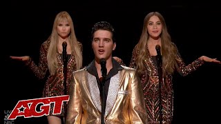 ELVIS Comes Alive To Sing with Simon Cowell Sofia Vergara and Heidi Klum on Americas Got Talent [upl. by Henri]