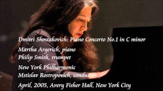 Shostakovich Piano Concerto No1 in C minor  Argerich  Rostropovich  New York Philharmonic [upl. by Buffy]