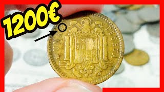 🚩 1200€ vale UNA PESETA de Franco  Monedas Españolas VALIOSAS 3  PESETAS El Mundo de las Monedas [upl. by Leiso]