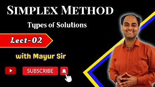 Simplex Method L02  Types of Solutions Mayur Sir statistics maths mu sem4 [upl. by Anikat]