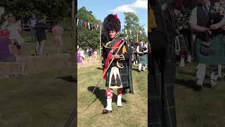 Scotland the Brave as Drum Major leads pipeband march during 2023 Drumtochty highlandgames short [upl. by Nevaed]