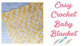 Easy Beginners Crochet Baby Blanket [upl. by Aihsit152]