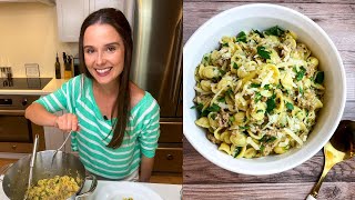 Pasta with Crumbled Sausage Caramelized Onion and Parsley [upl. by Tucky552]