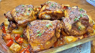 💯 Dont cook CHICKEN Thighs until you check out this recipe Irresistible flavor [upl. by Ellehcir]