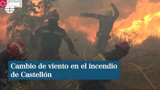 El brusco cambio de viento en el incendio de Castellón complica su control [upl. by Nirrol]