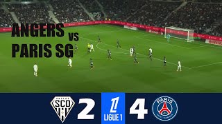 Angers vs PSG 24  2024 Ligue 1  Match Highlights [upl. by Ellecram]