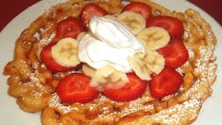 COMO HACER UN PASTEL de EMBUDO funnel cake receta Complaciendo Paladares [upl. by Lorsung]