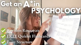 How I Revised for PSYCHOLOGY A Level FREE revision resources how to structure essays amp exams [upl. by Koch]