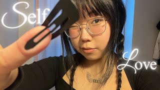 ASMR Tracing your face with a Hair Clip  Complimenting you❤️ real camera touching [upl. by Mairem247]