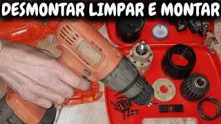 COMO DESMONTAR LIMPAR E MONTAR PARAFUSADEIRA BLACK DECKER PASSO A PASSOS EM CASA [upl. by Adna]